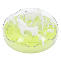 Interactive Cat Puzzle Feeder Funny Cat Puzzle Food Dispenser Enrichment Toy For Pets Play And Exercise Green