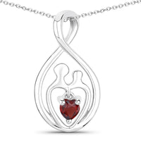 0.14 Carat Genuine Garnet .925 Sterling Silver Pendant