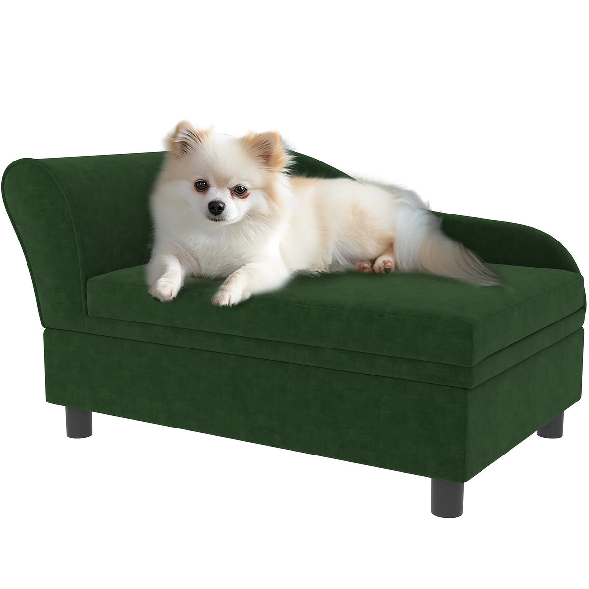 Pet Sofa Bed For Cats And Small Dogs With Storage, Comfortable Pet Couch With Hidden Storage Compartment, Soft Cushioned