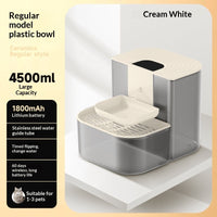 Thermostatically Controlled Plug-Free Pet Water Fountain With Automatic Tilting Feature Flowing Water