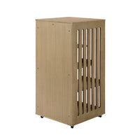 Basia Rubber Wood Cat Cabinet with Wheels, Ventilated Indoor Cat Condo with Multi-Level Shelves & Lockable Door, Safe & 