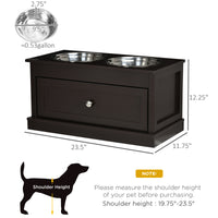 Large Elevated Dog Bowls with Storage Drawer Containing 11L Capacity, Raised Dog Bowl Stand Pet Food Bowl Dog Feeding St