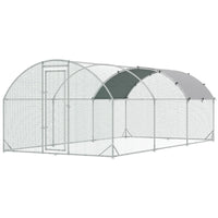 Large Chicken Coop Metal Chicken Run With Waterproof And Anti-UV Cover, Dome Shaped Walk-in Fence Cage Hen House For Out