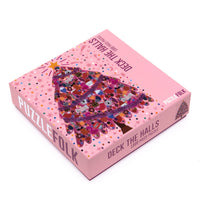 Deck the Halls 1000 Piece Puzzle by Puzzlefolk | Festive Pink Christmas Tree