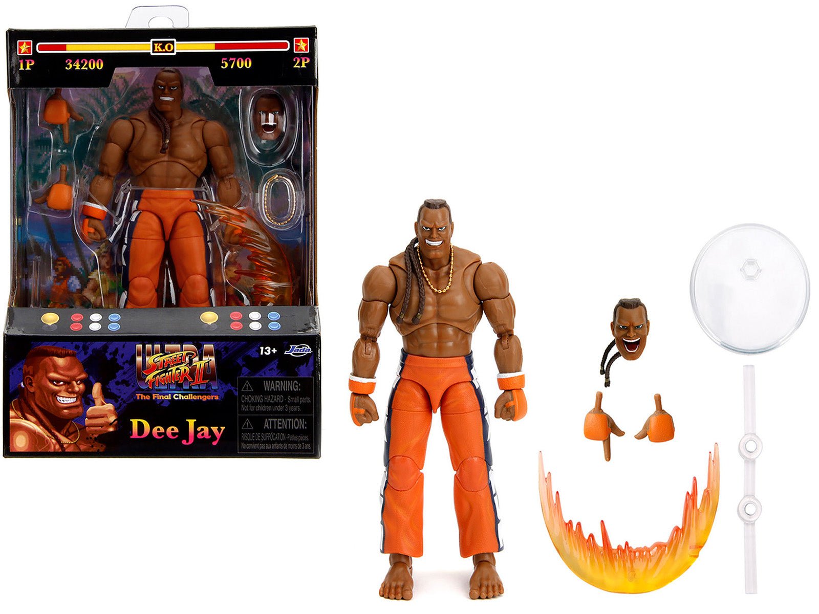 Dee Jay 6" Moveable Figure with Accessories and Alternate Head and Hands "Ultra Street Fighter II: The Final Challengers" (2017) Video Game Model by Jada  free shipping USA