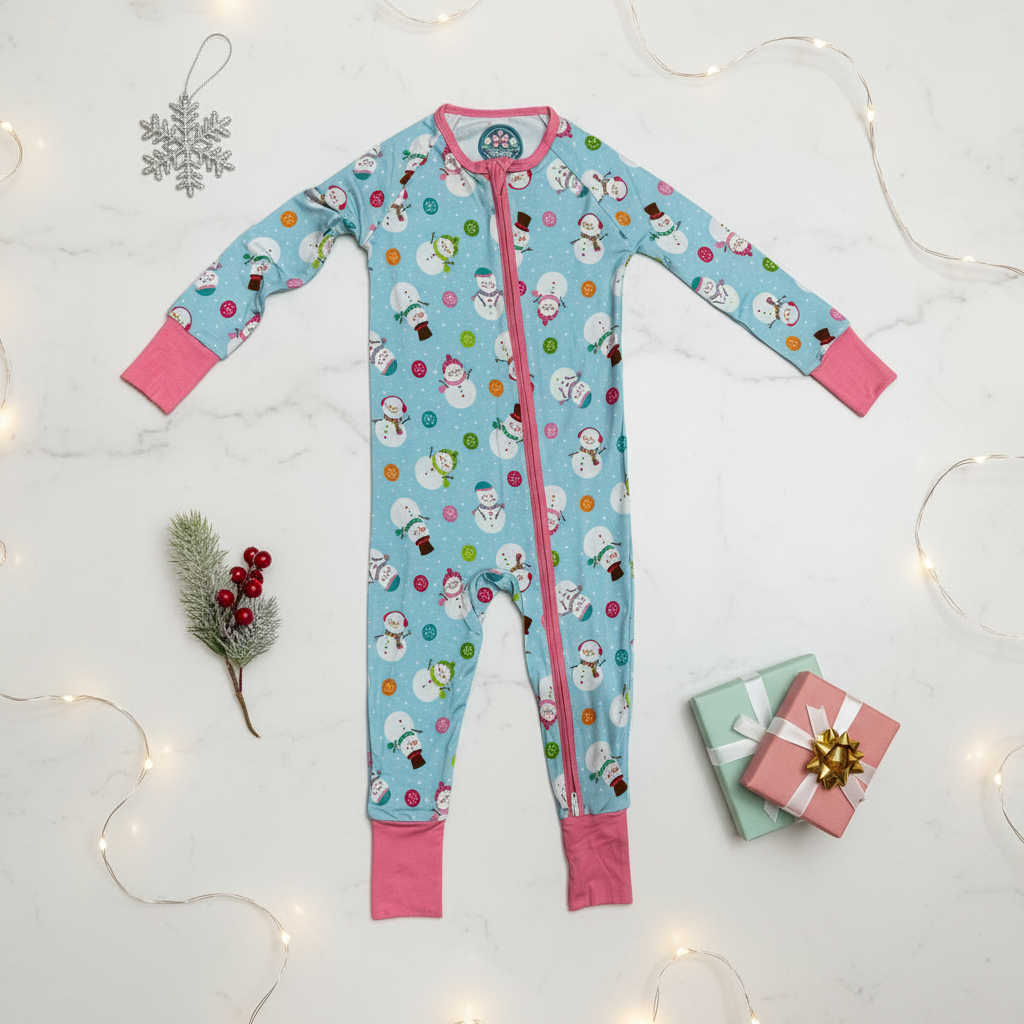 Snowman bamboo zippie - BIG FRENCHIES