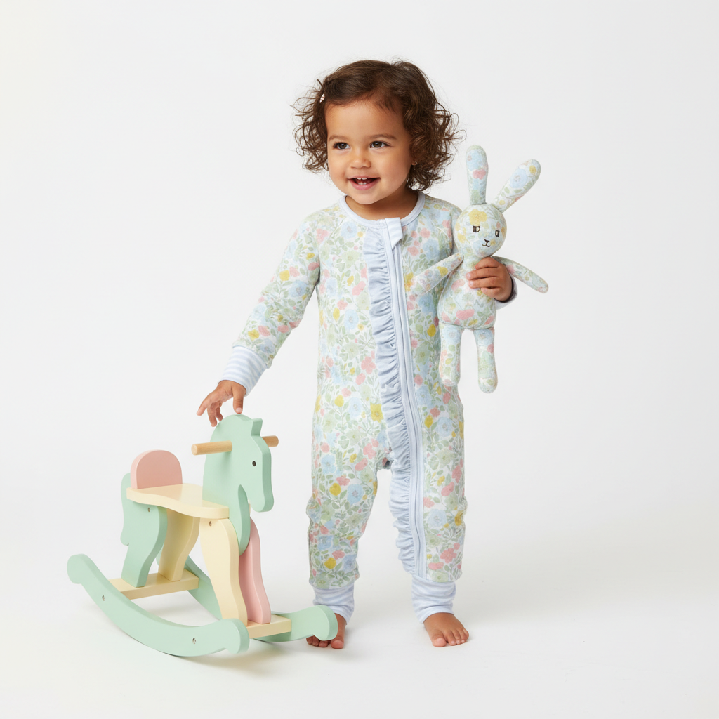 Bamboo blossom ruffle zippie - BIG FRENCHIES