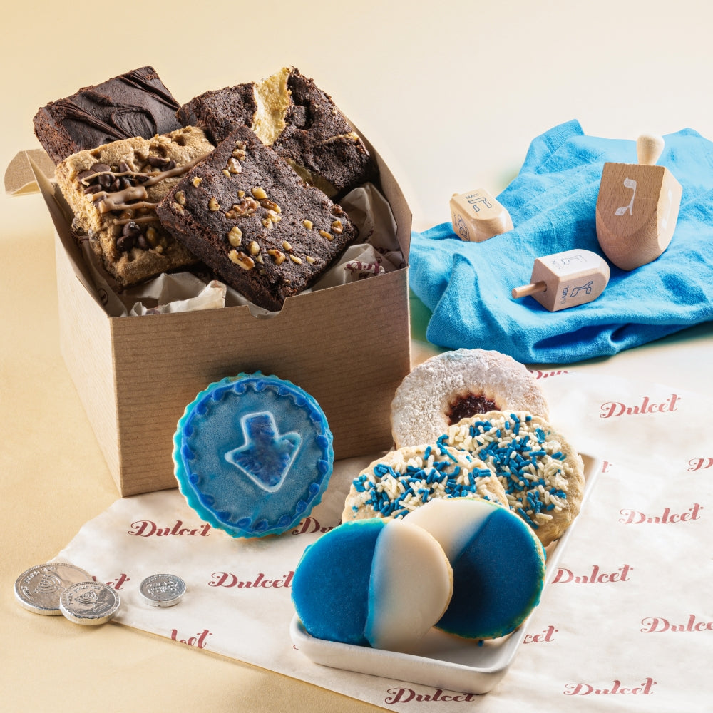 Deluxe Hanukkah Dreidel Cookie Gift Basket - BIG FRENCHIES