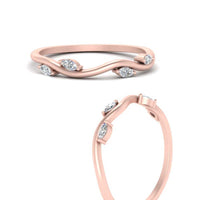 Vine Marquise Simple Wedding Band
