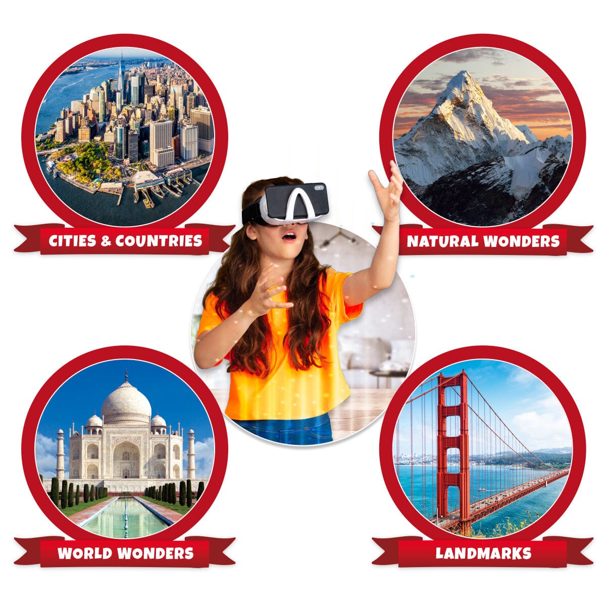 Deluxe Virtual Reality Gift Set - World Atlas!