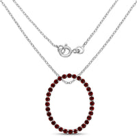 3.52 Carat Genuine Garnet .925 Sterling Silver Pendant