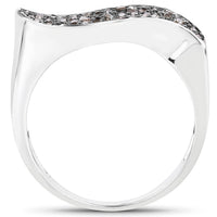 0.21 Carat Genuine Champagne Diamond .925 Sterling Silver Ring