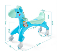 Silent Wheel Musical Walker, Cartoon Ride-On Toy
