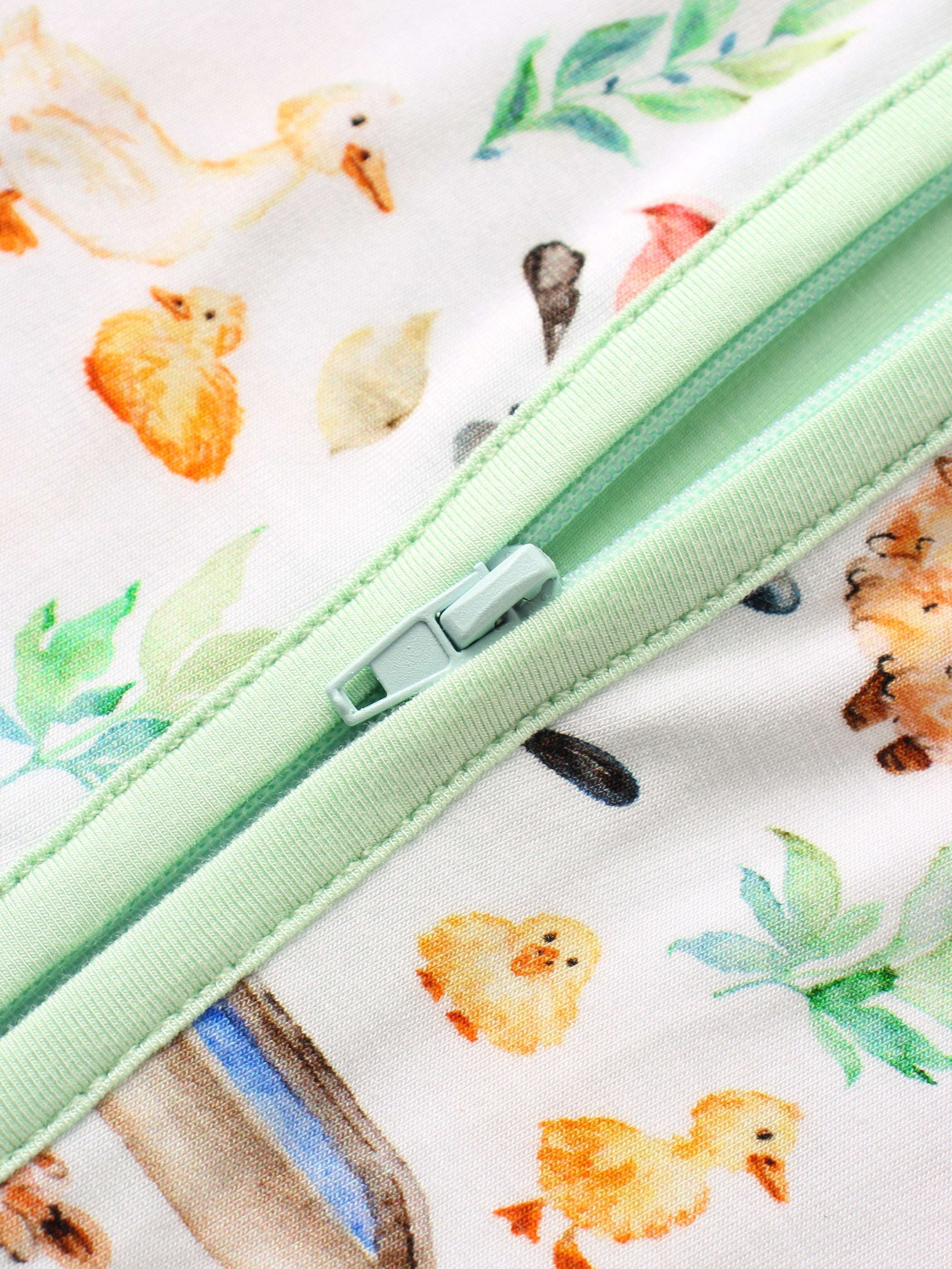 PoshTOT Little Yellow Sheep Bamboo Baby Convertible Zippy Romper