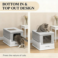 Stainless Steel Enclosed Litter Box for Cats