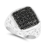 0.54 Carat Genuine Black Diamond .925 Sterling Silver Ring