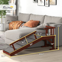 PawHut Wooden Dog Ramp With Removable Guardrails, Non-Slip Surface