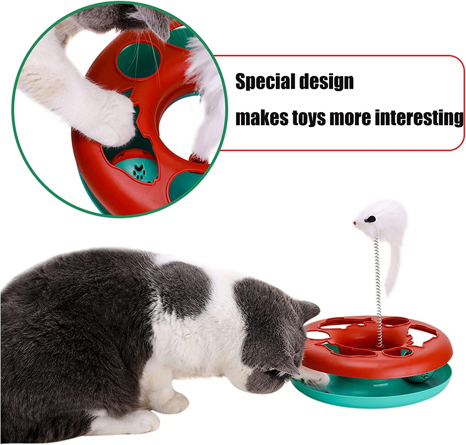 Exciting Interactive Cat Toy Set - Tower of Tracks with Mouse Teaser and Rolling Balls for Endless Fun! - BIG FRENCHIES