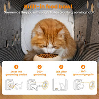 Cat Self Groomer Automatic Fur Collector Brush Grooming Box for Cats