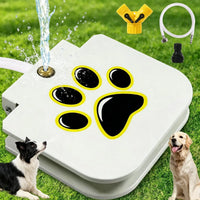 Step Activated Dog Water Dispenser, Outdoor Pet Drinking Fountain with 2-Way Water Splitter, Iron Build for Backyard Gar