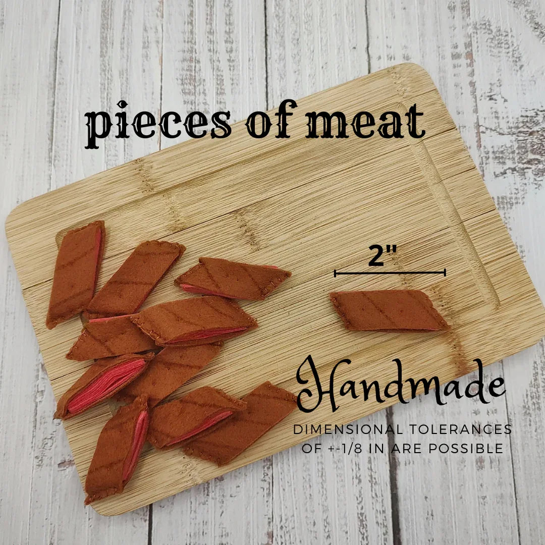 Felt pieces of meat, play food - BIG FRENCHIES