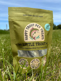 Happy Trout Pet Treats Freeze-Dried Little Trout for Dogs & Cats, 2 oz, Pack of 10