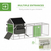 137" Wooden Chicken Coop for 4-6 Chickens, Backyard, Dark Gray