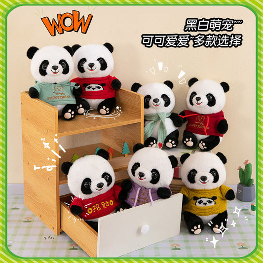 Cute Panda Plush Toy Wearing Clothes