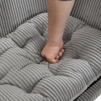 Elevated Dog Bed Frame for Small Dog, Corduroy Pet Couch Bed with Rubber Wood Legs and Supportive Foam, Grey, Easy Assem