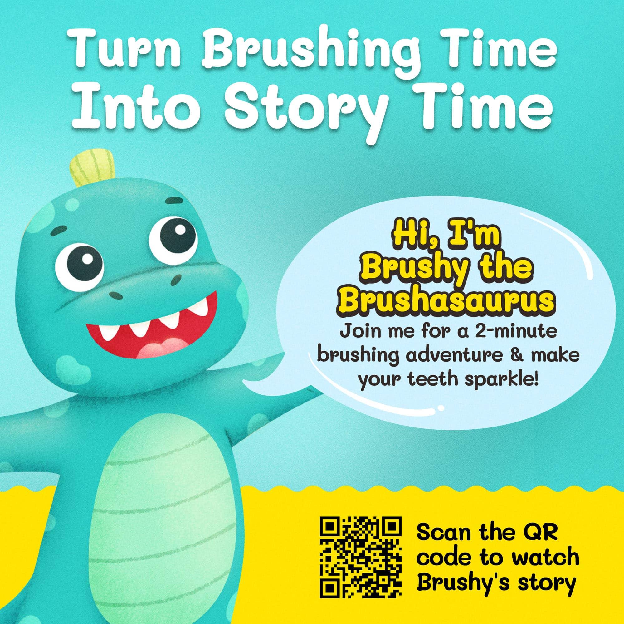 Brushy the Brushasaurus Dinosaur Toothbrush for Kids – Fun Brush Toy - BIG FRENCHIES