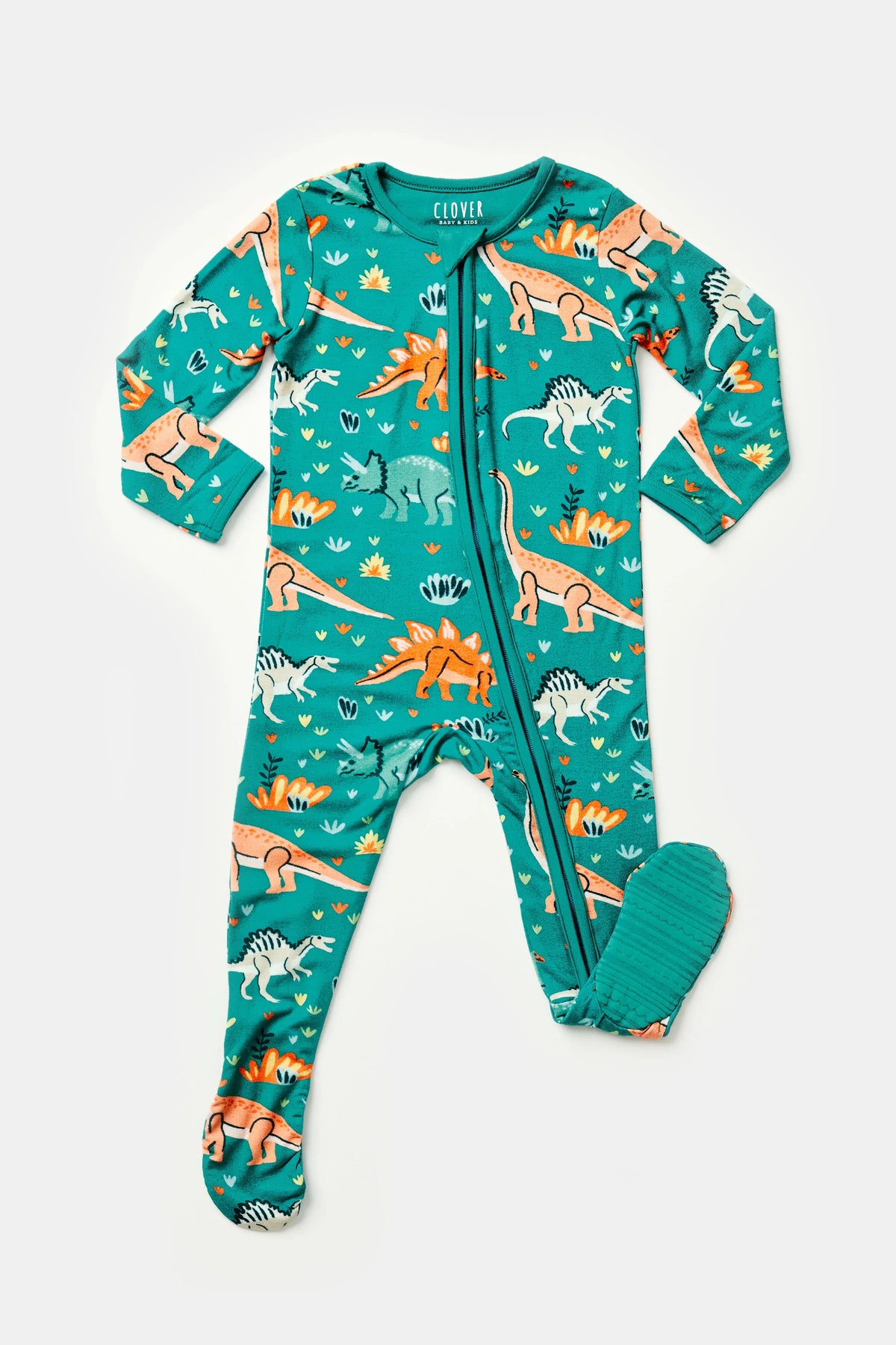 Soft & Stretchy Zipper Footie - Dinosaur Jungle - BIG FRENCHIES