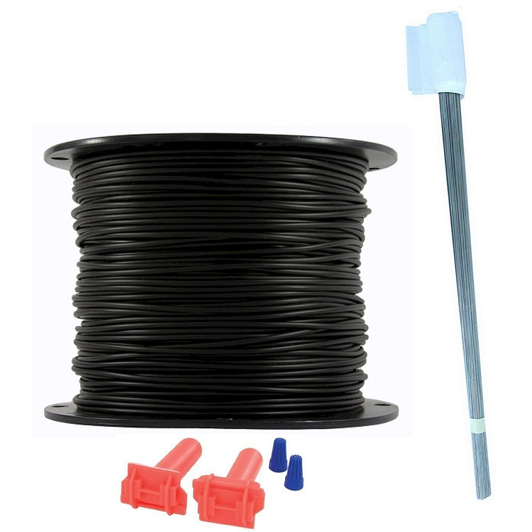 18 Gauge Pet Fence Boundary Kit - 500 Ft Heavy Duty Solid Core Wire with 50 Flags and 2 Splices