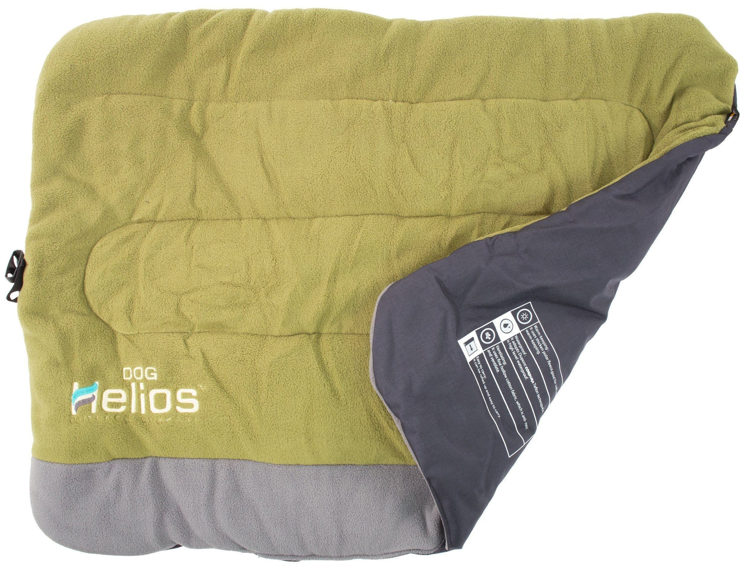 Dog Helios ® 'Combat-Terrain' Cordura-Nyco Reversible Nylon and Fleece Travel Camping Dog Bed - BIG FRENCHIES