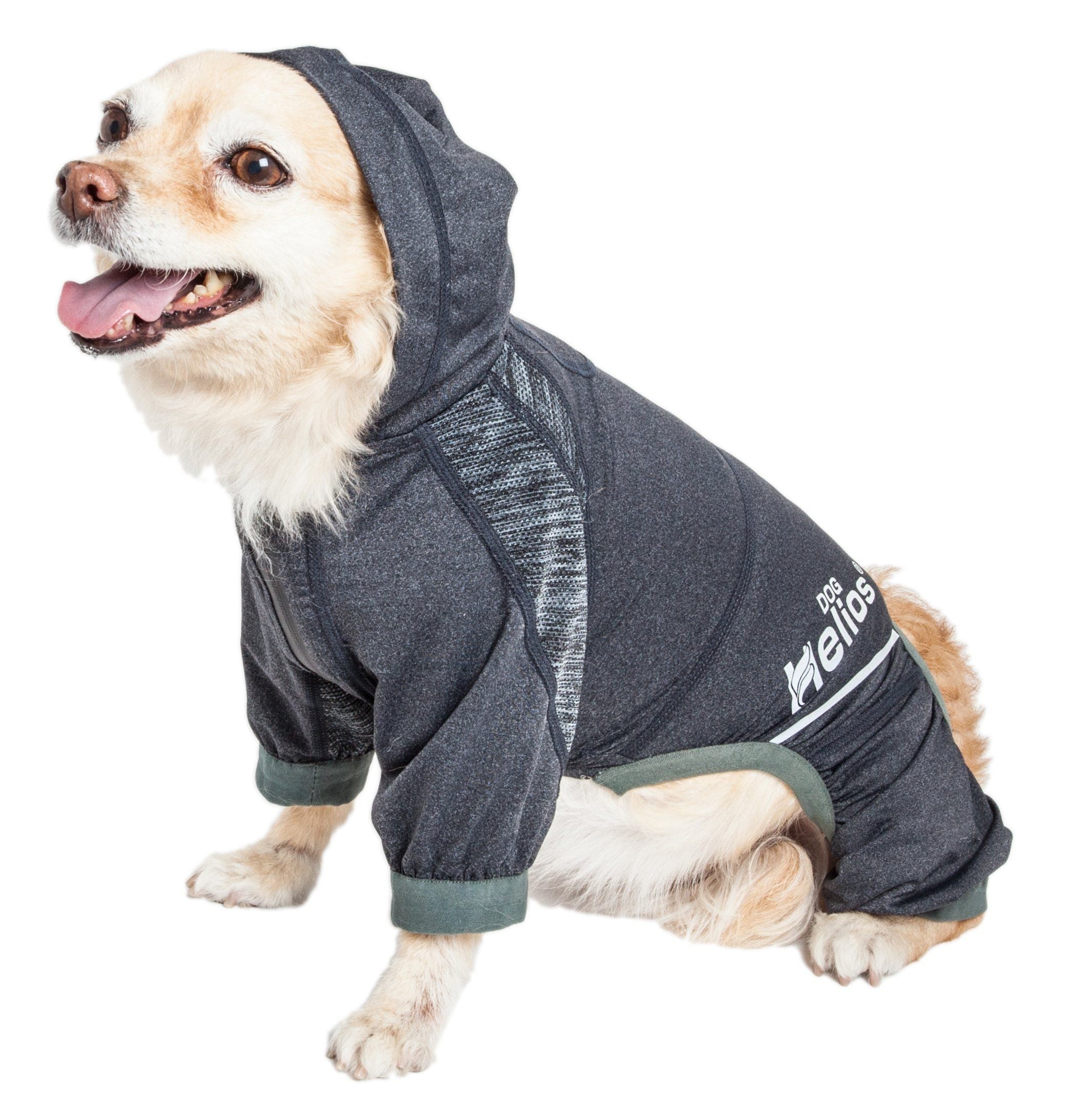 Dog Helios ® 'Namastail' Lightweight 4-Way-Stretch Yoga Performance Dog Tracksuit Hoodie - BIG FRENCHIES