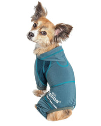 Dog Helios ® 'Namastail' Lightweight 4-Way-Stretch Yoga Performance Dog Tracksuit Hoodie - BIG FRENCHIES