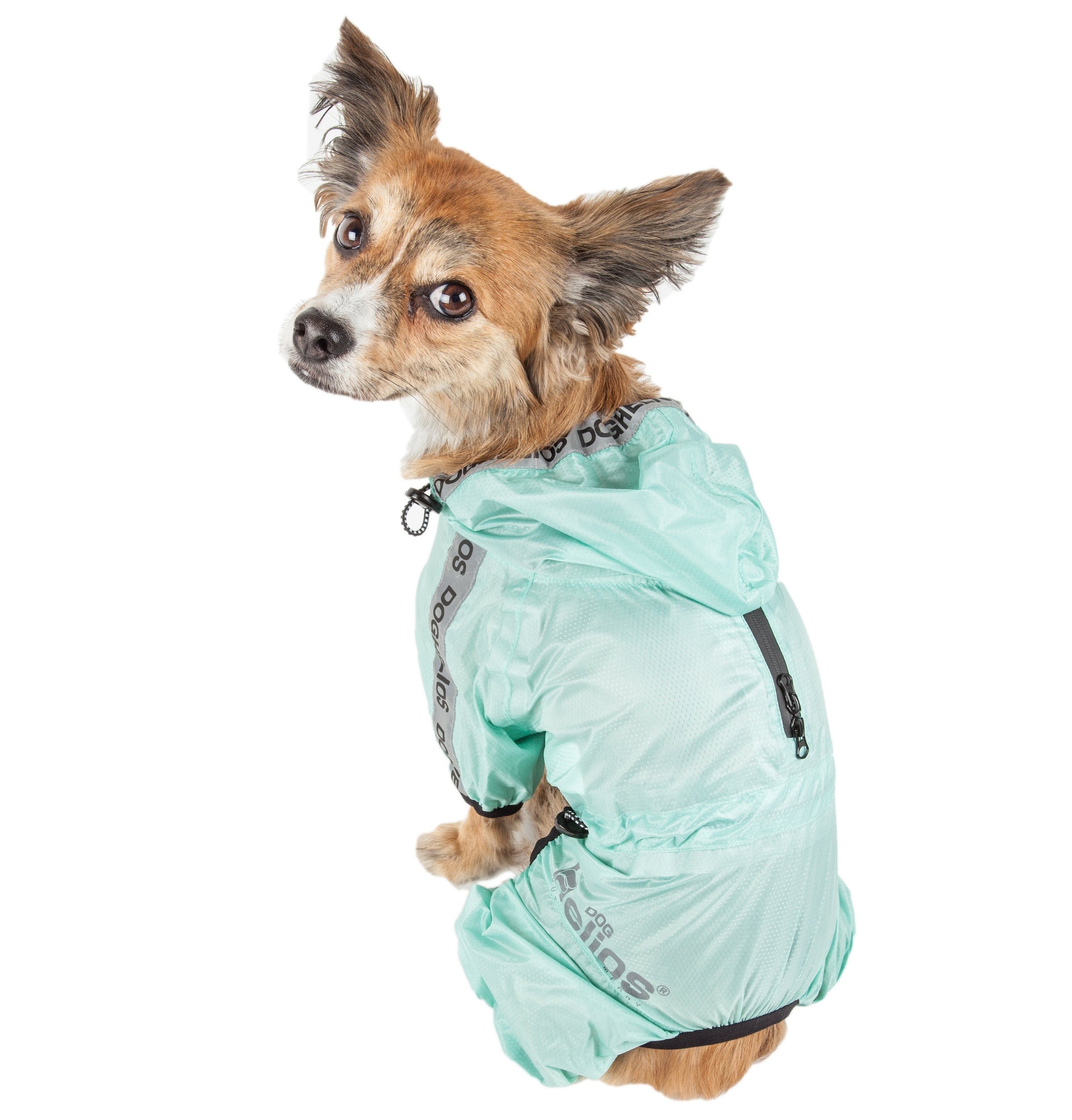 Dog Helios ® 'Torrential Shield' Waterproof and Adjustable Full Body Dog Raincoat - BIG FRENCHIES