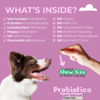 Dog Probiotics Digestive Enzymes - 120 Soft Chews - BIG FRENCHIES