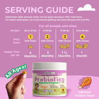 Dog Probiotics Digestive Enzymes - 120 Soft Chews - BIG FRENCHIES
