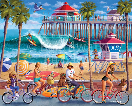 Dog Surfing 500 Piece Jigsaw Puzzle by Boardwalk Puzzle Company - BIG FRENCHIES