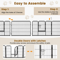 16 Panel 24/32/40 Inches Height Dog Playpen with Lock and Large Door