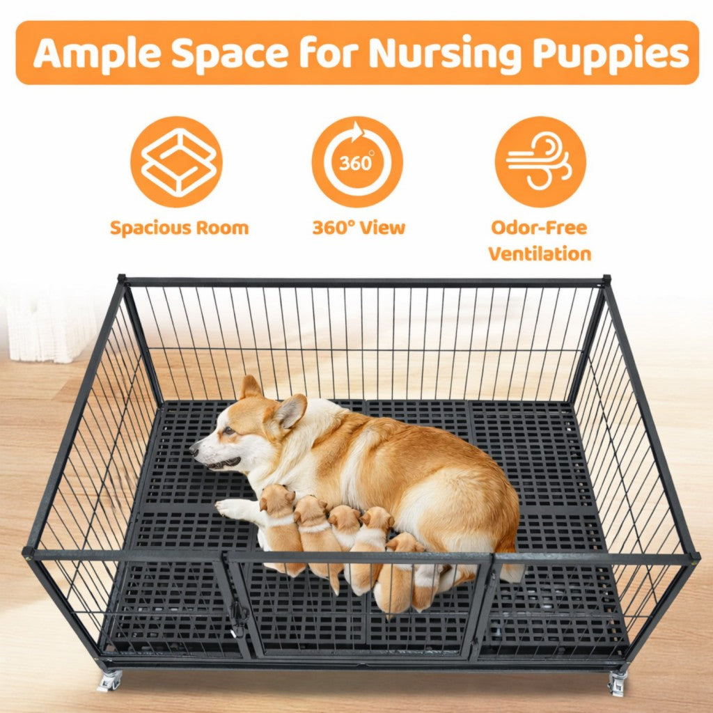 42" Stackable Dog Crate 43T+WHLP02