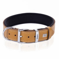 Doggie Comfort Leather Dog Collar Camel 3.5x55 cm