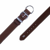 Doggie Comfort Leather Dog Collar Brown Durable Fit 55 cm