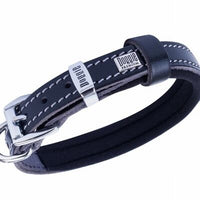 Doggie Comfort Leather Dog Collar Black 1.5x30 cm