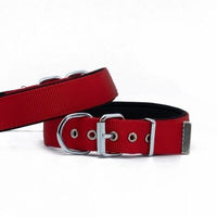Doggie Comfort Woven Red Dog Collar for Large Breeds 47-55cm