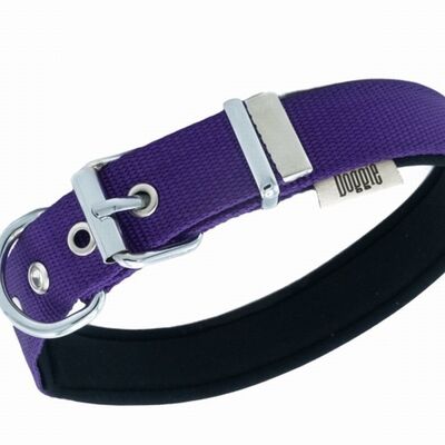 Doggie Comfort Woven Purple Dog Collar for Large Breeds 47-55cm