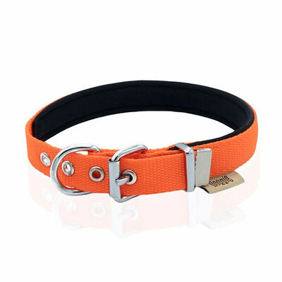 Doggie Comfort Woven Orange Dog Collar Small 2 x 30-35 cm