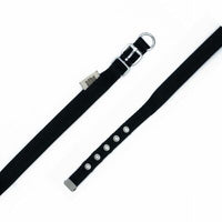 Doggie Comfort Woven Black Dog Collar Adjustable 20-25cm