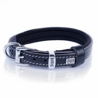 Doggie Comfort Leather Dog Collar Black 1.5x20-25 cm