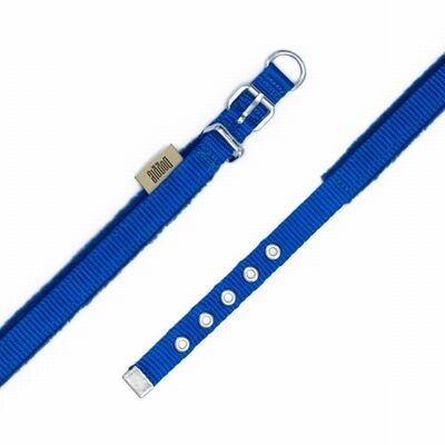 Doggie Fleece Padded Woven Dog Collar Royal Blue 1.5x20-25cm